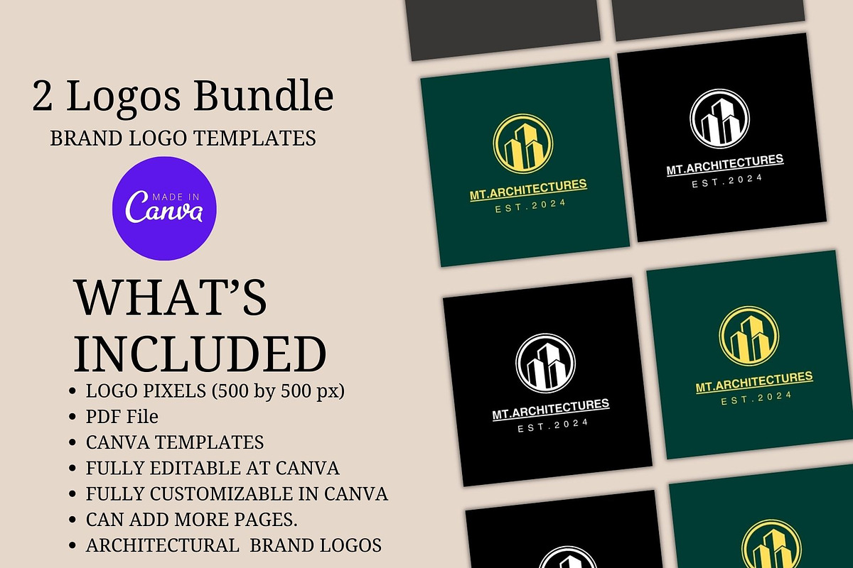 Editable Architectural Logo Template, a Branding & Logo Template by Mishek Munene (Photo 1 of 9)