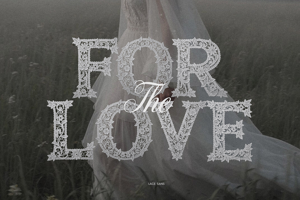 Lace Sans - Elegant Wedding Font, a Symbol Font by AndrewPixelType (Photo 5 of 8)