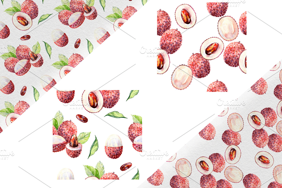 Watercolor tropical fruits., an Illustration by TaPilipa (Photo 7 of 39)