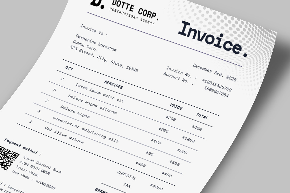 Invoice Template - Dotte preview 3