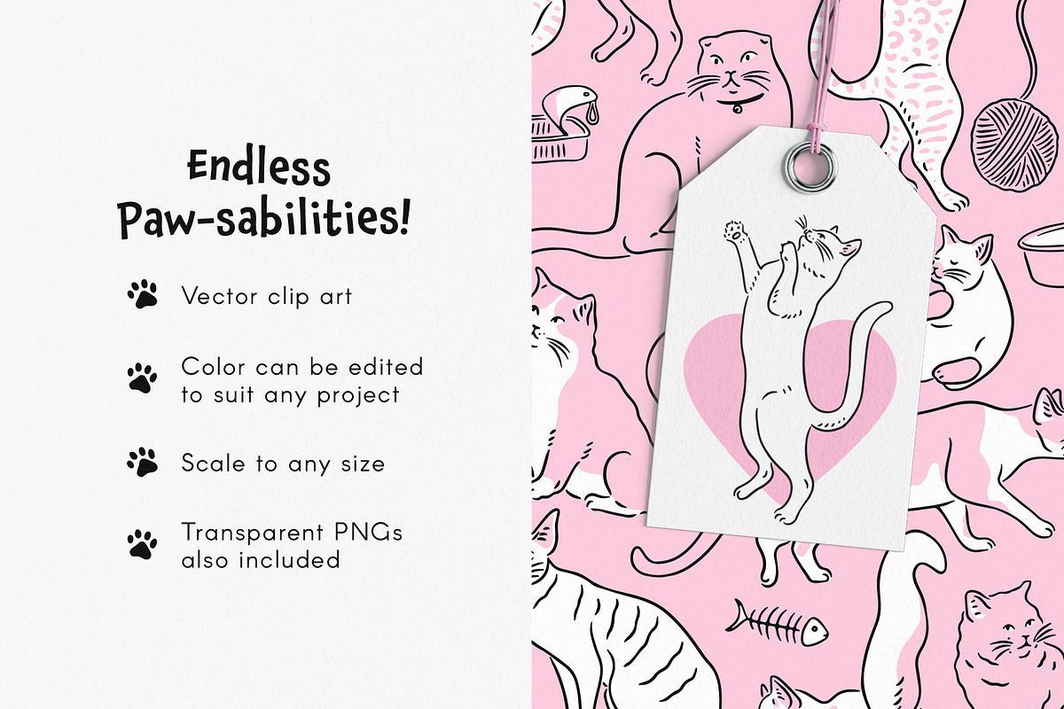 Cats! Vector Clip Art Illustrations, an Animal Illustration by rouxsupplyco (Photo 5 of 9)