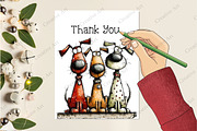 Whimsical Christmas Dogs Clipart, an Illustration by Creative Art (Thumbnail 9 of 11)