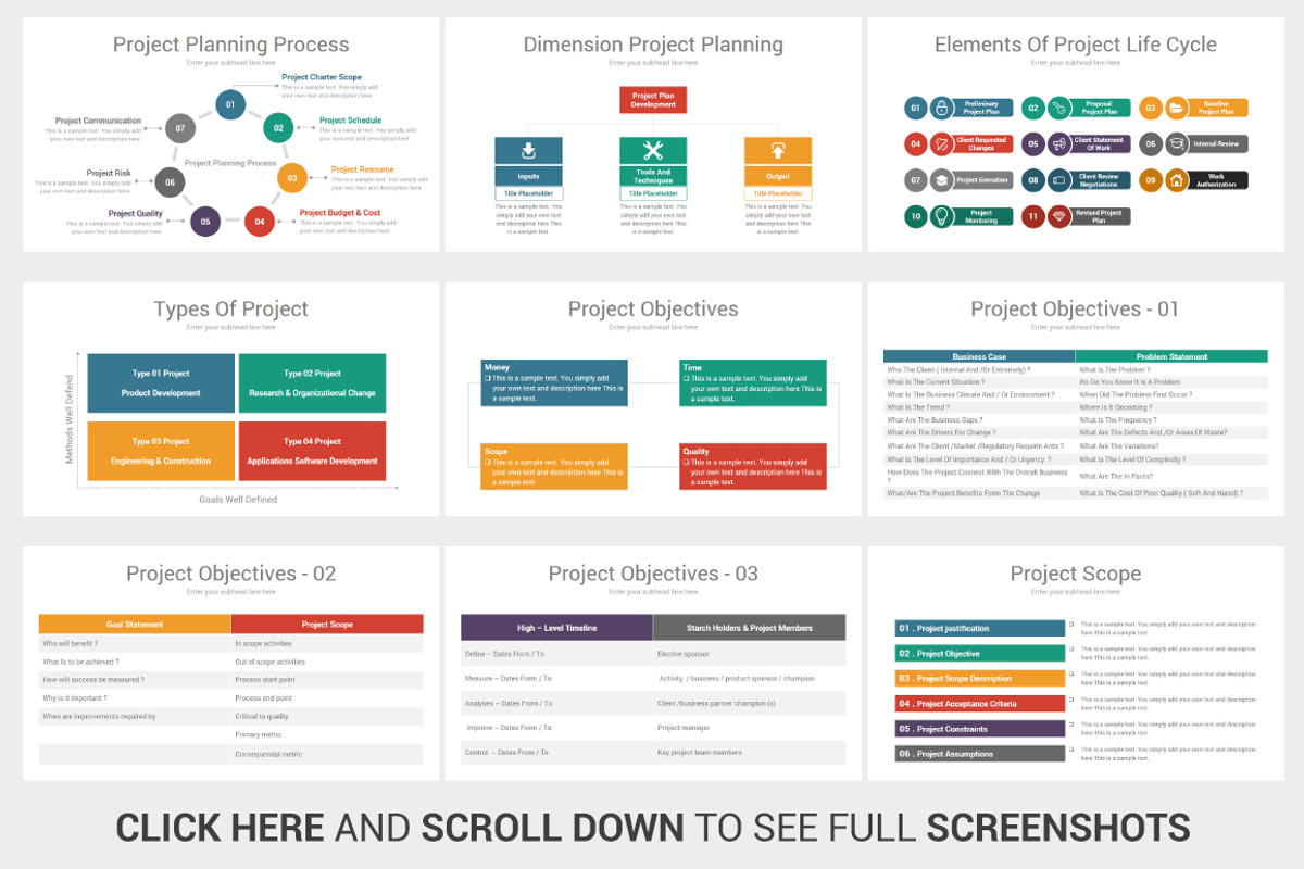 Project Planning PowerPoint Design, a Presentation Template by OceanArt