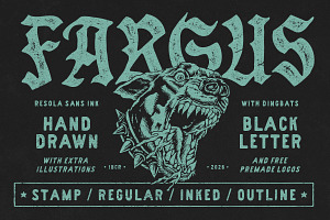 Fargus - Font Pack & Extras!, a Blackletter Font by IronbirdCreative
