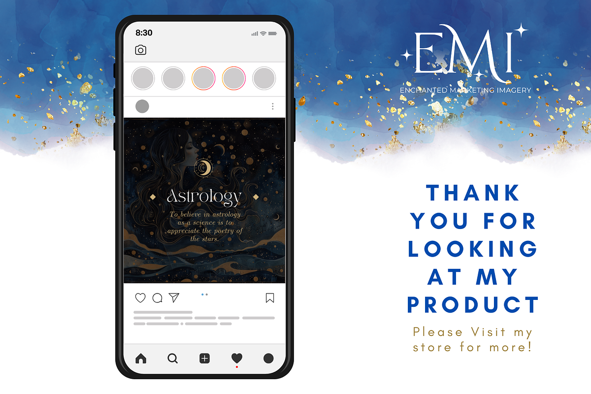 Instagram Celestial Canva Template, a Social Media Template by NadiaTheronArt (Photo 4 of 4)
