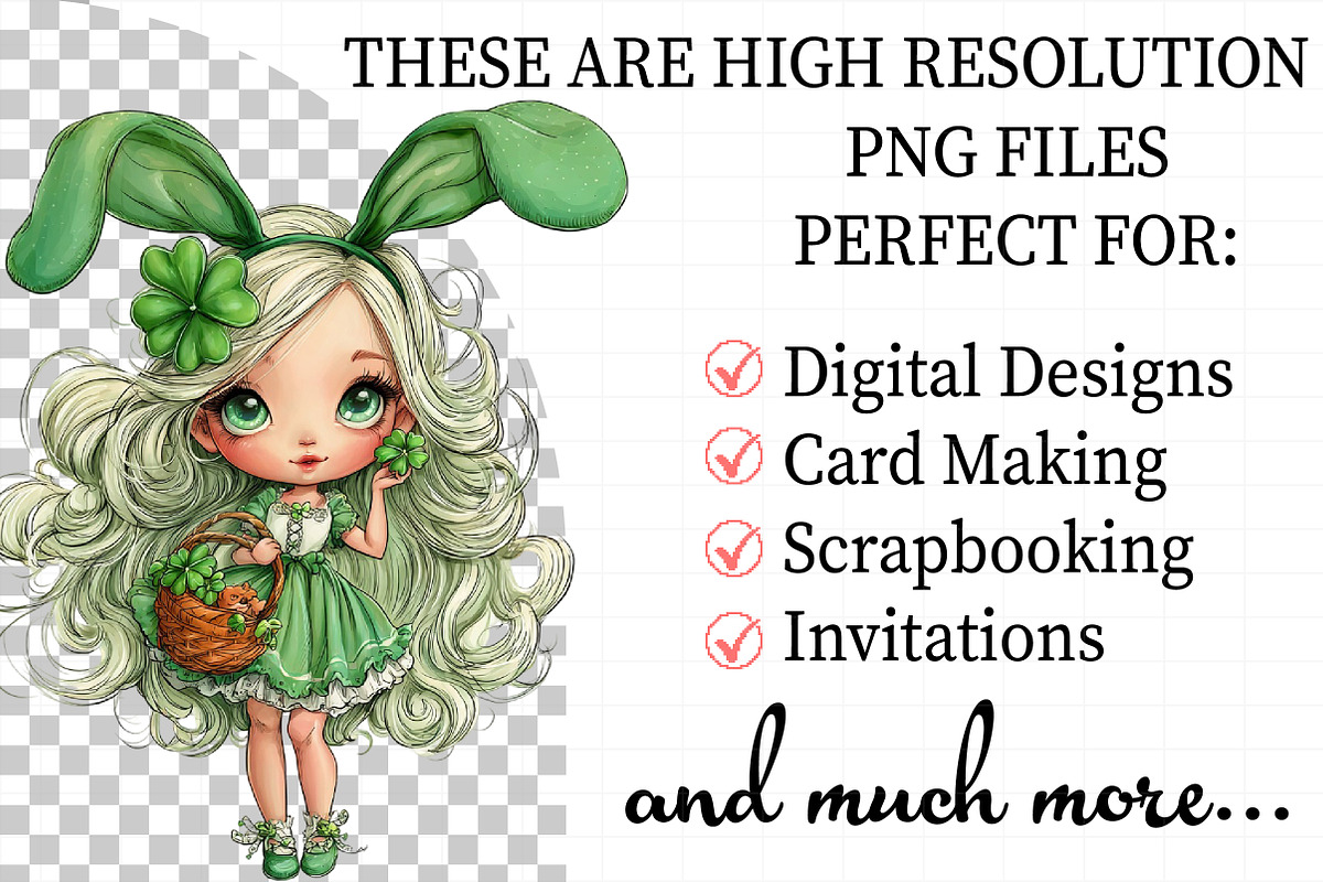 Shamrock Girl St Patrick's Day Clip, an Illustration by Daily.Designs (Photo 2 of 8)