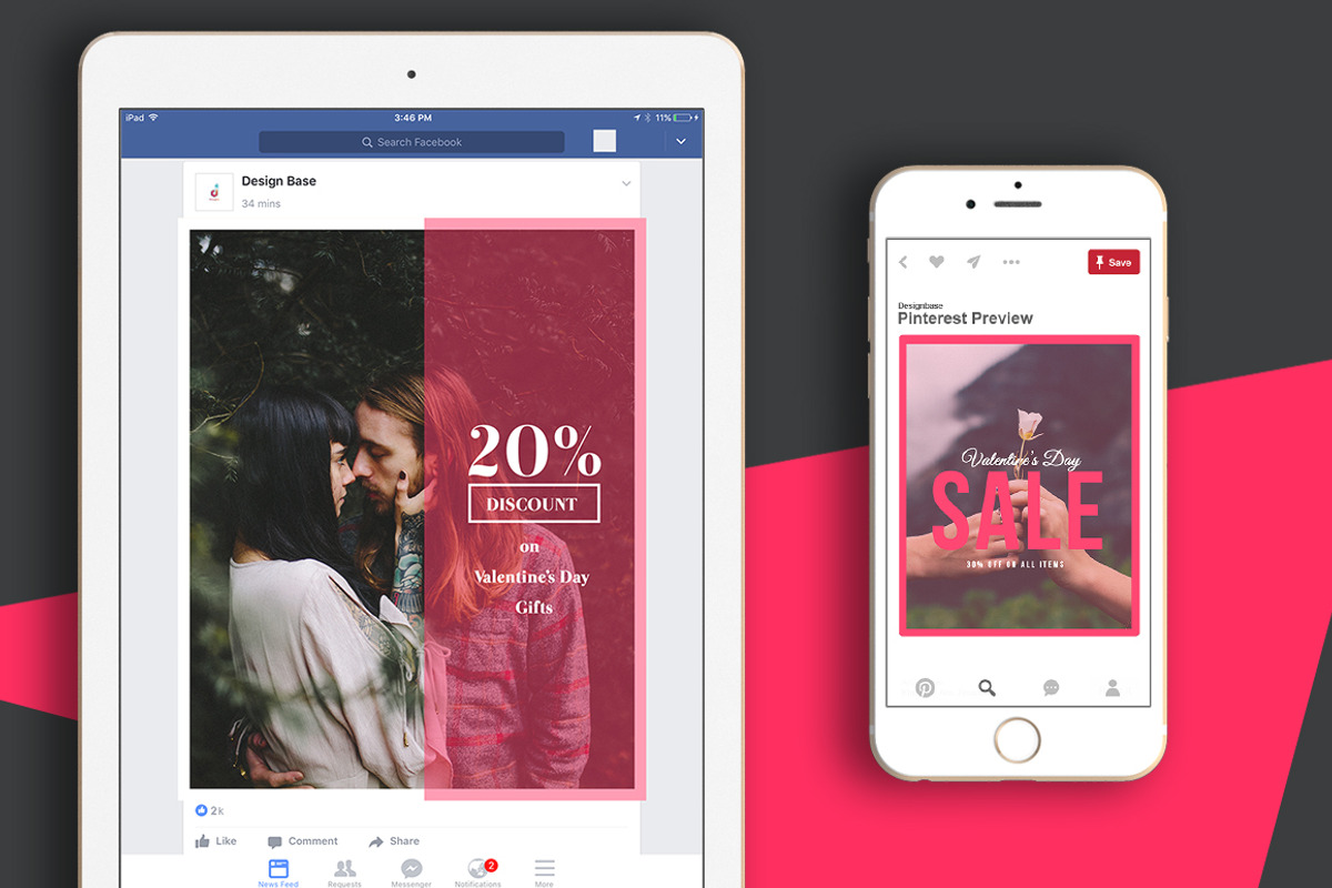 Love - Social Media Pack - 50% off, a Social Media Template by Designbase (Photo 5 of 9)