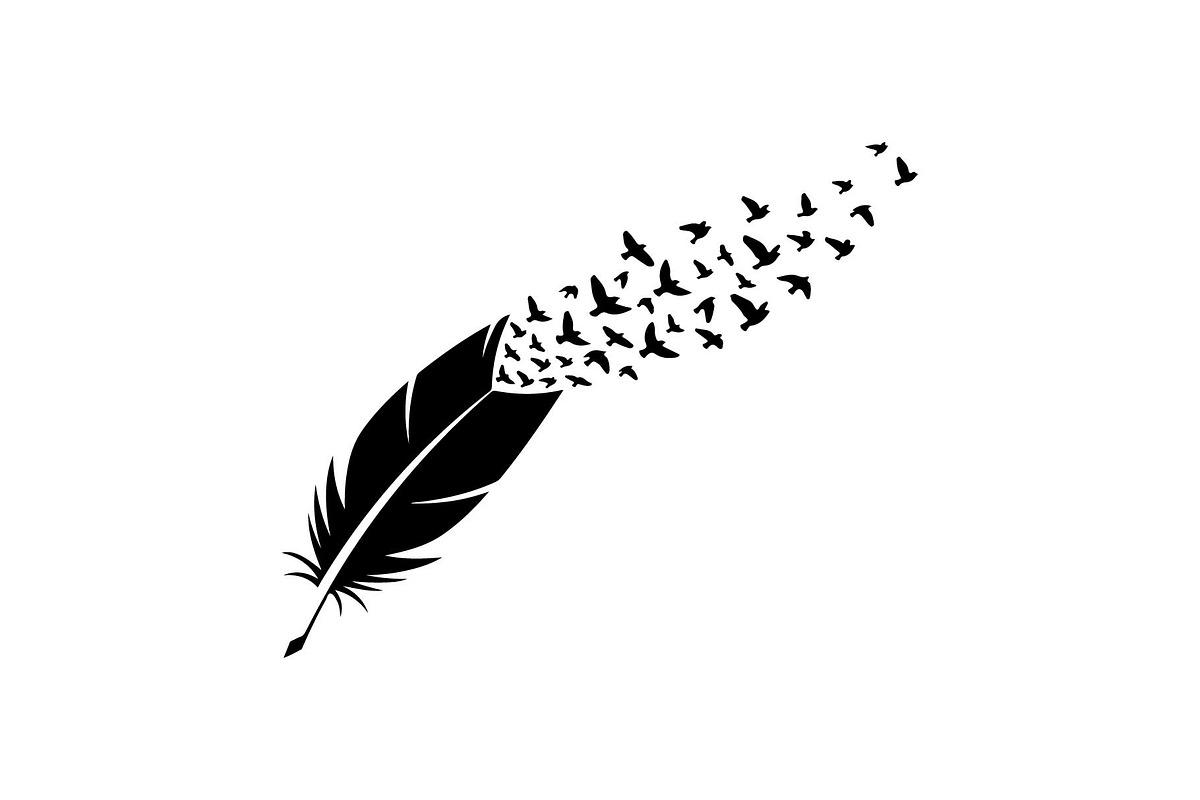 Boho Feather Silhouette Vector, an Object Graphic by jahid234 (Photo 43 of 51)