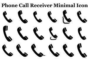 Phone Call Receiver Minimal Icon, an Icon by musafir_fashion