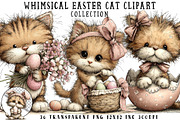 Whimsical Easter Cat Clipart, an Illustration by OK Design (Thumbnail 1 of 6)