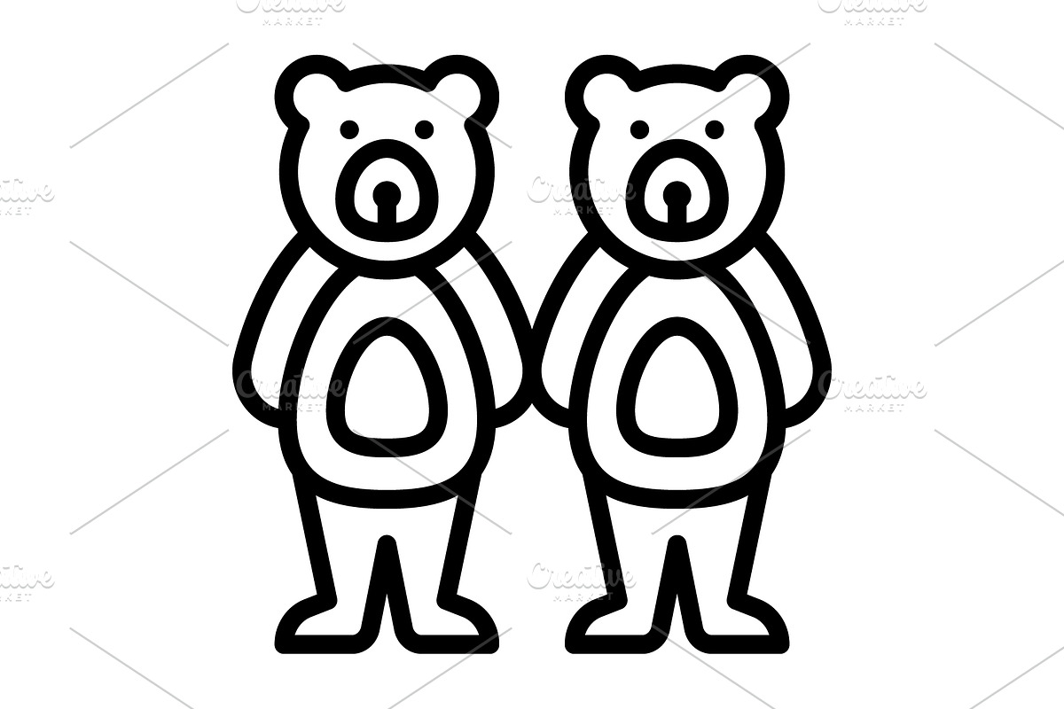 Bears teddy bear black icon, an Outline Icon by Creative priyanka