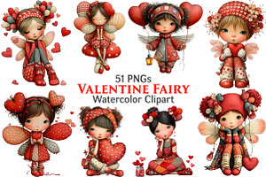 Valentine Fairy Clipart Bundle, an Illustration by Pixels.Craft