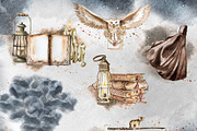 Watercolor Wizard Clipart Set, an Animal Illustration by ArtCreationsDesign (Thumbnail 5 of 12)