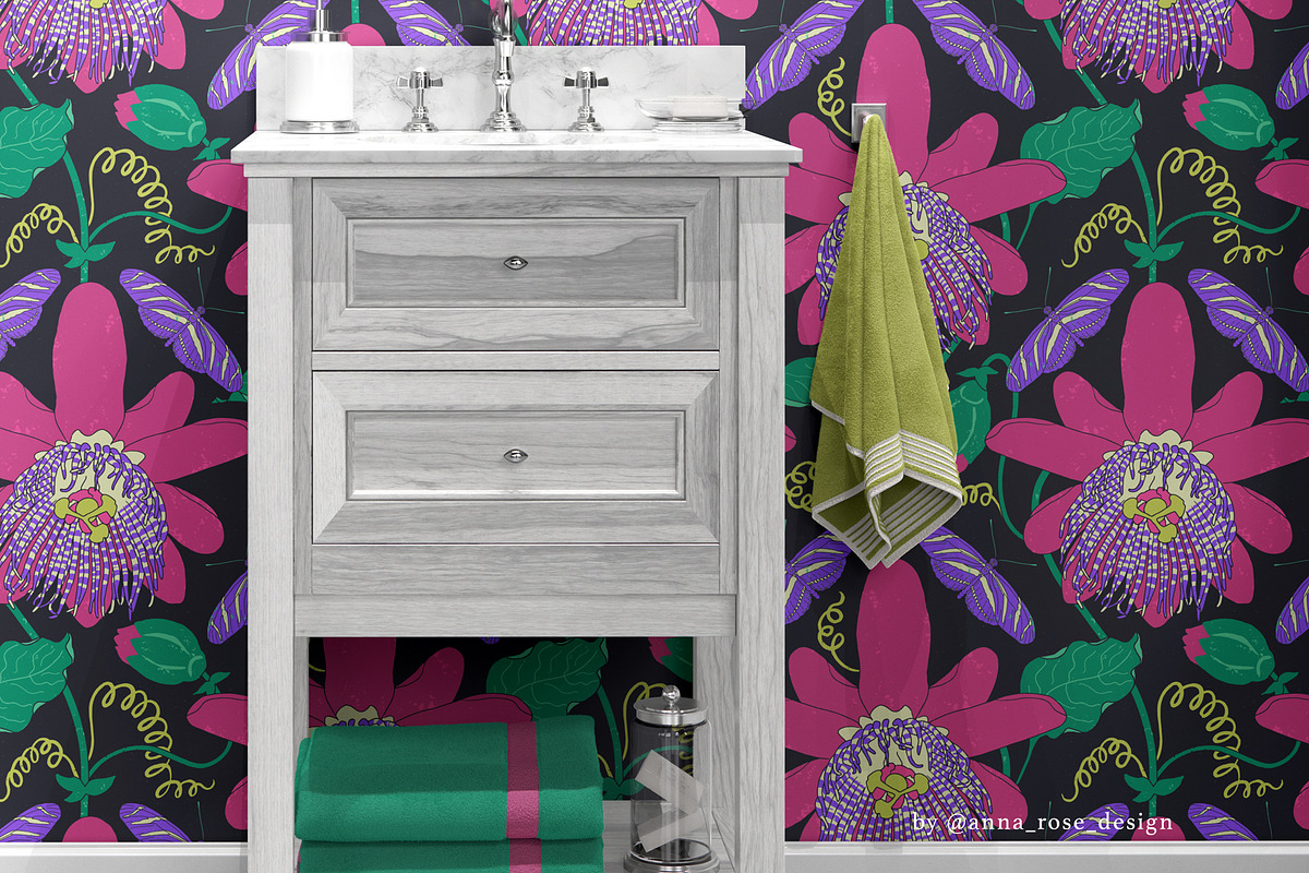 Hothouse Passiflora Butterfly Print, a Pattern Graphic by Rose Design (Photo 5 of 9)
