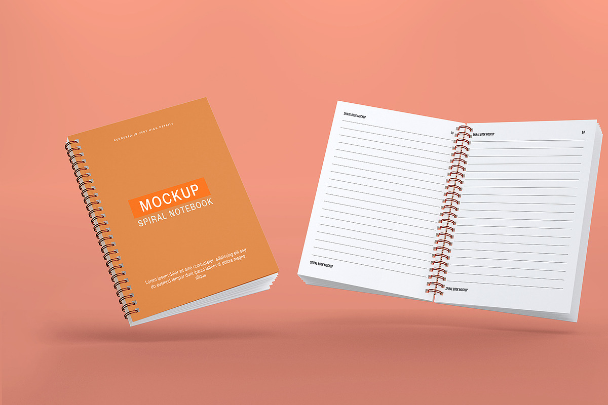 Spiral notebook mockup design, a Books & Magazine Mockup by Raihan Rahman (Photo 10 of 10)