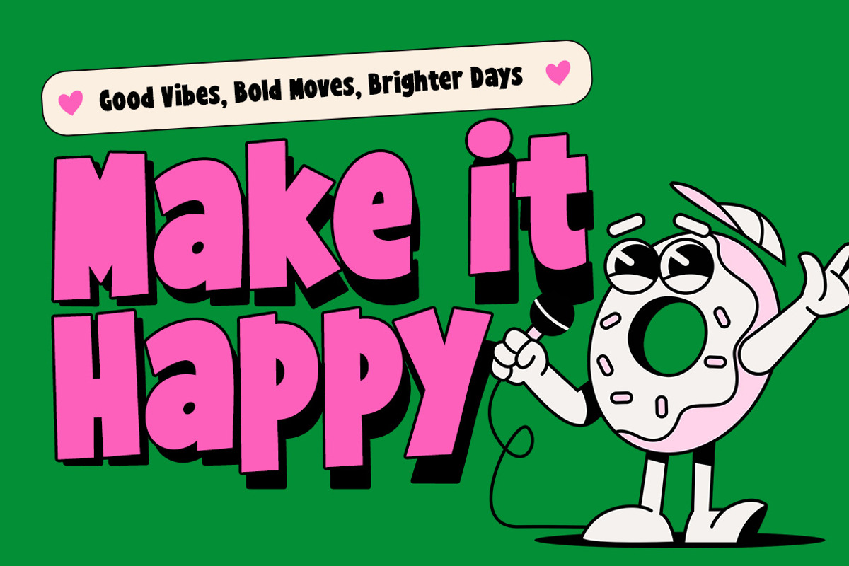 Shimalu – Bold Playful Display Font, a Sans Serif Font by decographstud (Photo 2 of 9)