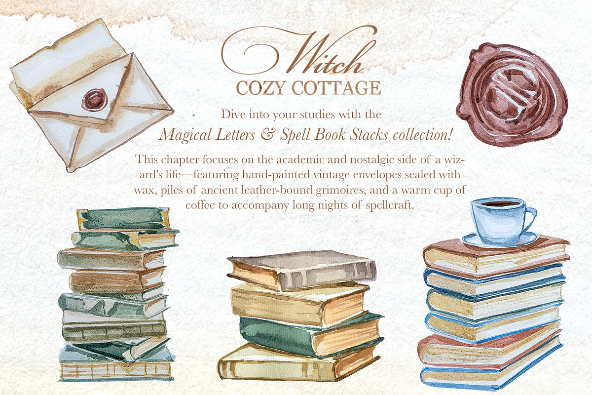 Authentic Cozy Witch Cottage Clipart, a Seasonal Illustration by ArtCreationsDesign (Photo 10 of 23)