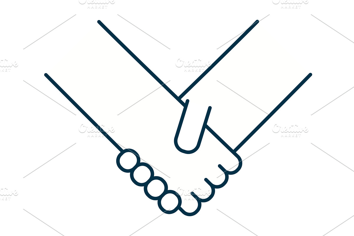 Two hands clasped in handshake, an Object Graphic by sceptical cactus