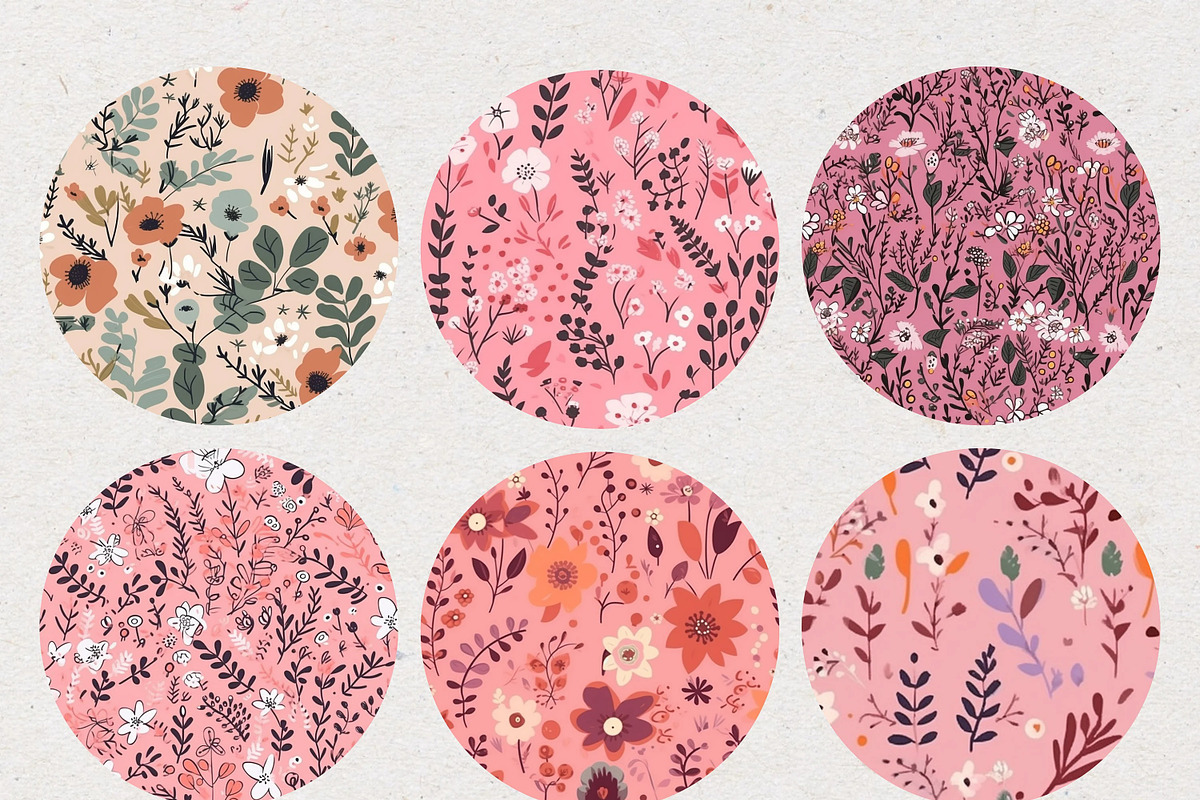 Ditsy Pink Flower Seamless Patterns, a Pattern Graphic by Natural Planners (Photo 4 of 5)