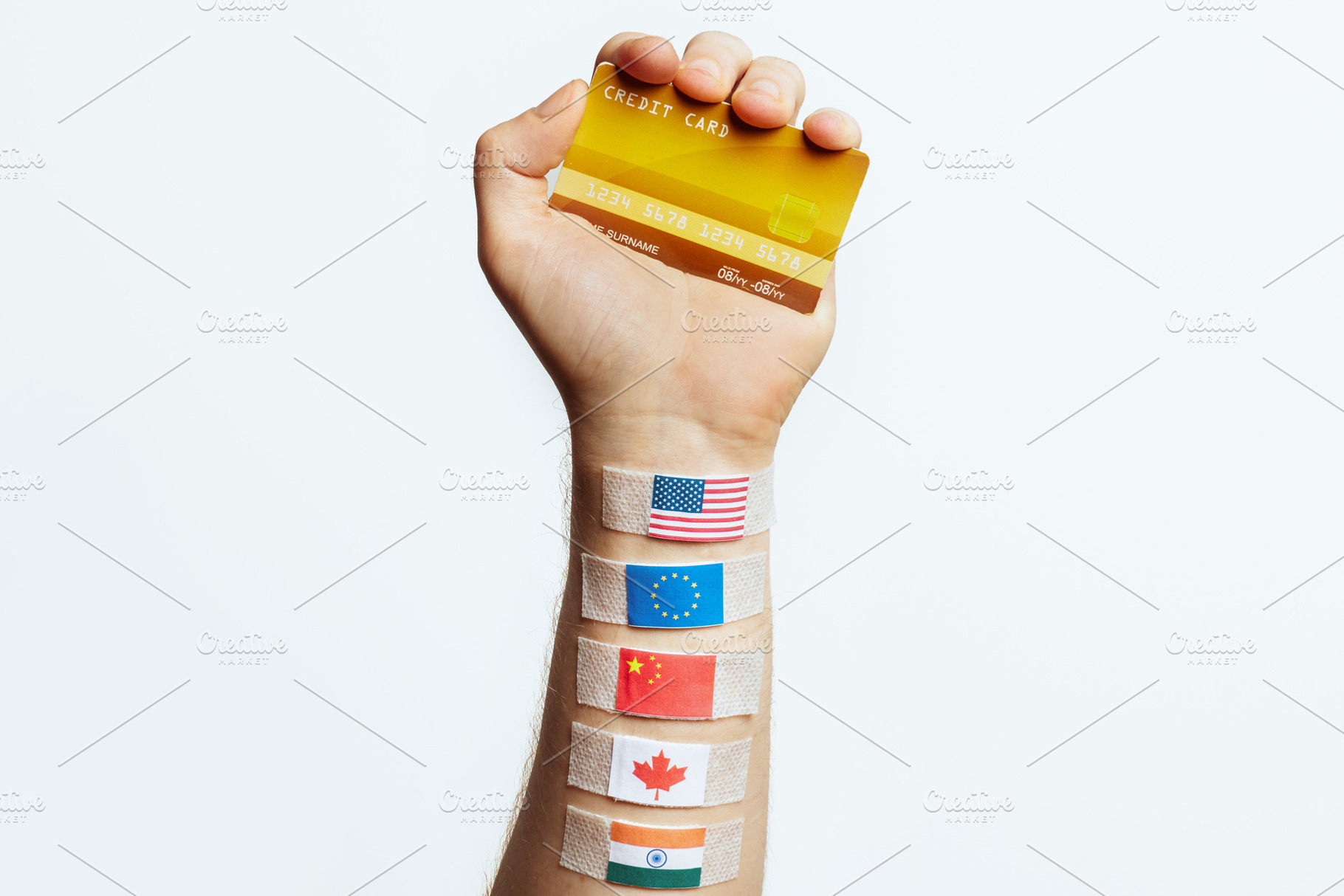 Global Financial Power - Fist Holding Credit Card, a Business Photo by Alliance Images