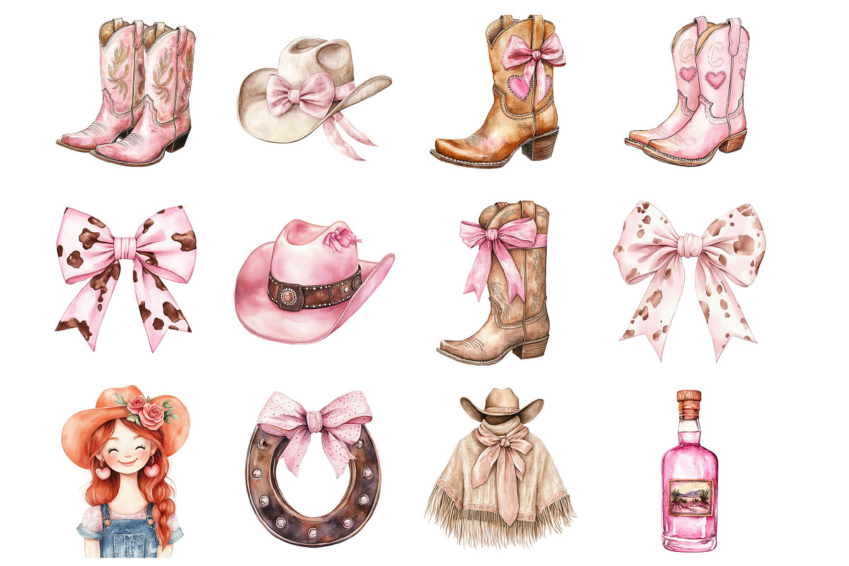 Watercolor Western Clipart, a Seasonal Illustration by Design Market (Photo 3 of 5)