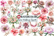 Pink Boho Wedding Floral Clipart, an Illustration by Rose Art (Thumbnail 1 of 7)