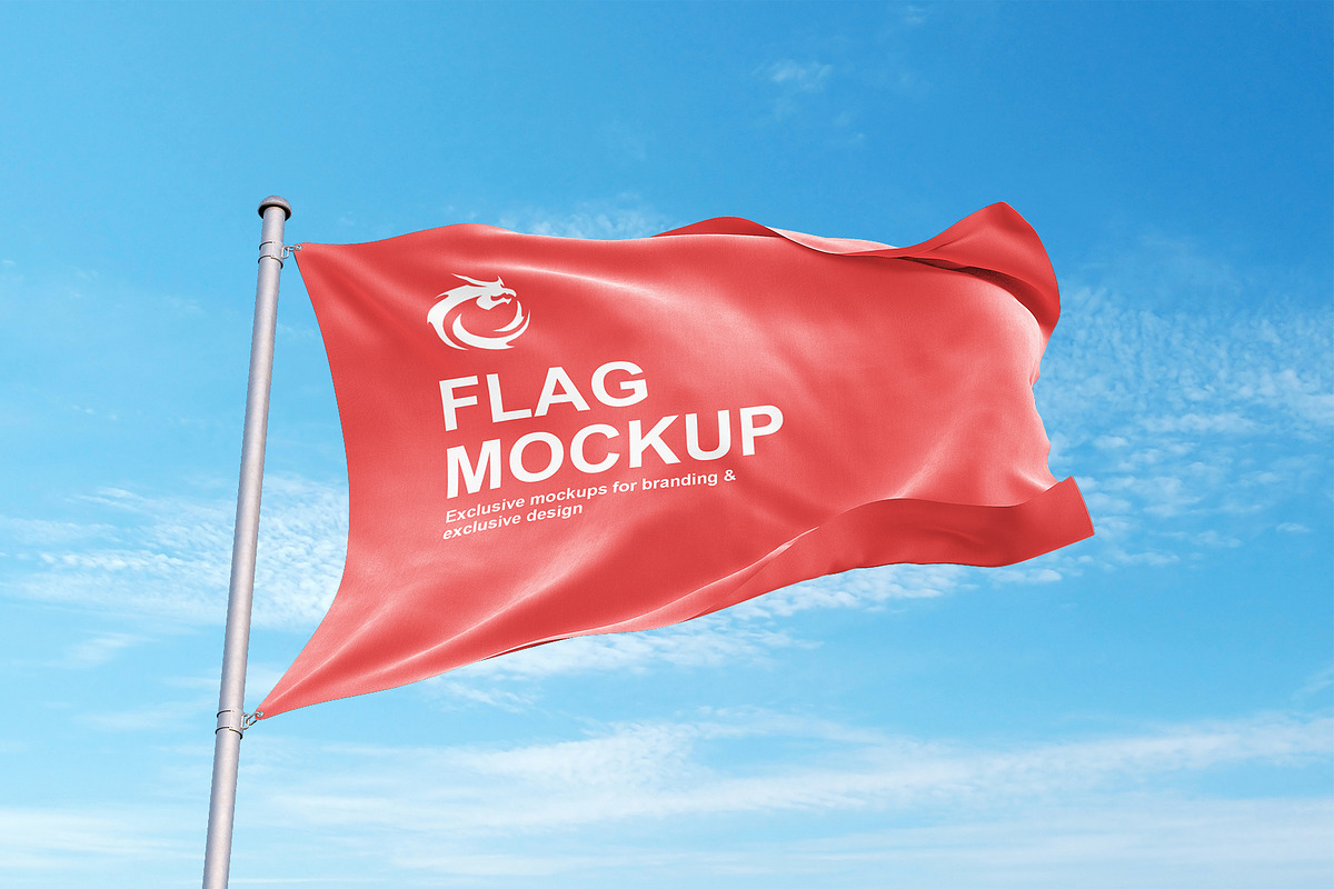 Flag Mockup, an Advertising Mockup by mockupbuys (Photo 1 of 4)