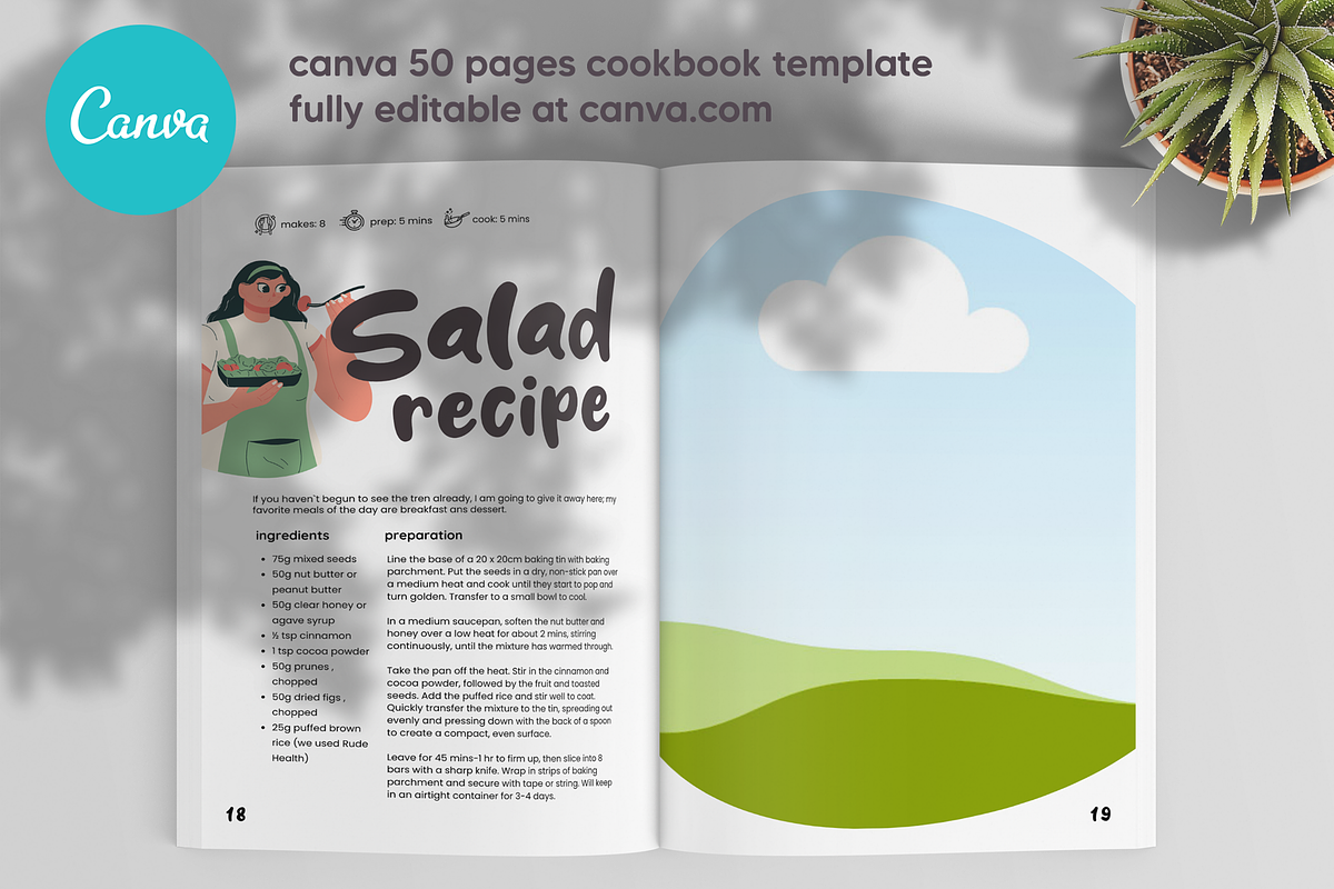 Canva Salad Recipes Cookbook Templat, a Magazine Template by DeLaGranSiete (Photo 10 of 11)