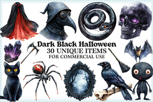 Dark Black Halloween Sublimation PNG, an Illustration by Craft Nest