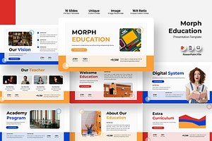 Morph Education PowerPoint Template, a Presentation Template by Iqsiart Studio