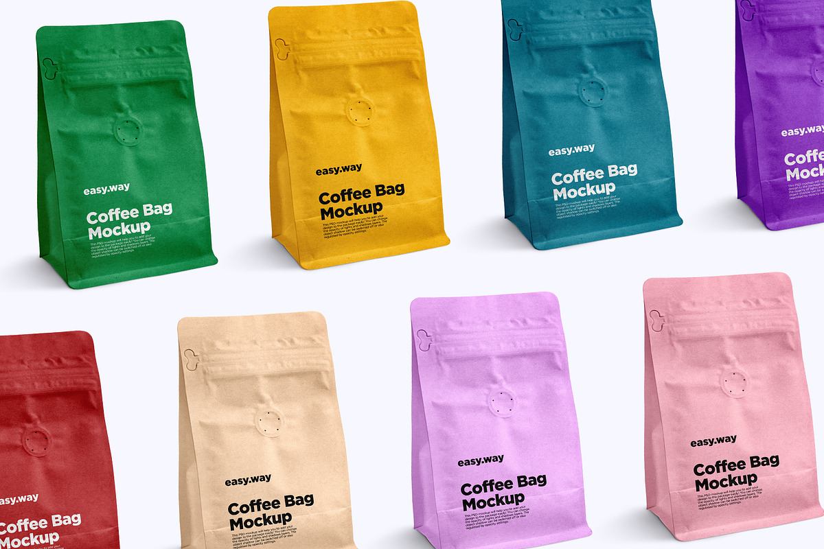 Kraft Coffee Bag PSD Mockups Set, a Packaging Mockup by easy.way (Photo 5 of 8)