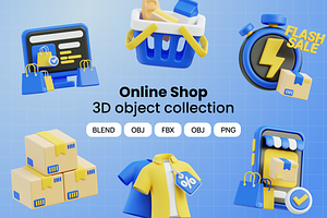 3D Online Shop Icon Collection