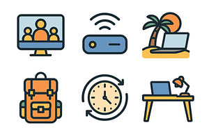 Remote work essentials for, a Technology Illustration by ZinetroN
