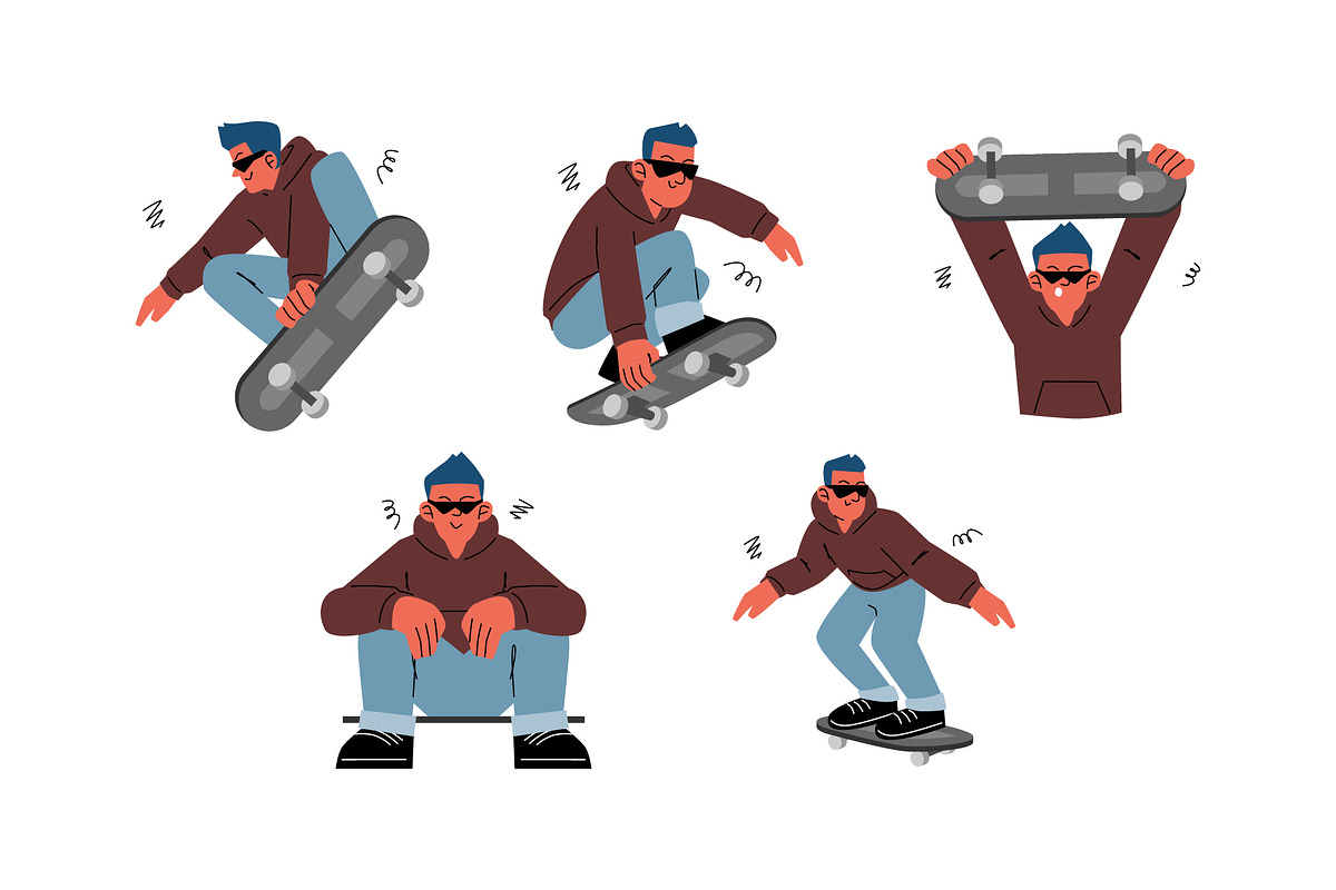 Character Skateboarder Man Vol. 2, a Sport Illustration by SLAB! Design (Photo 3 of 3)