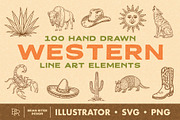 Western Line Art Elements, an Object Graphic by Brian Ritter Design (Thumbnail 1 of 8)