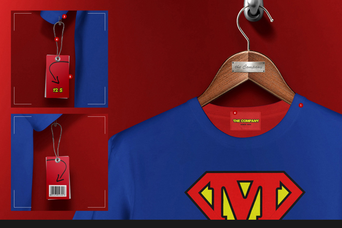 Men's T-shirt On 5 Stages Mock-up, a Hoody Mockup by Mocca Mockups Store (Photo 6 of 69)