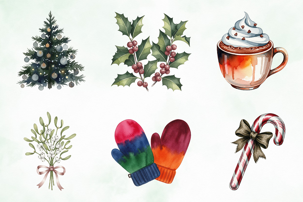 Moody Christmas Clipart PNG Bundle, an Illustration by Creative Art (Photo 9 of 9)