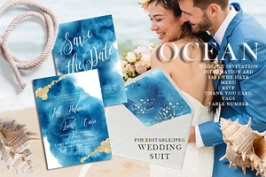 Ocean Wedding Invitations Suit