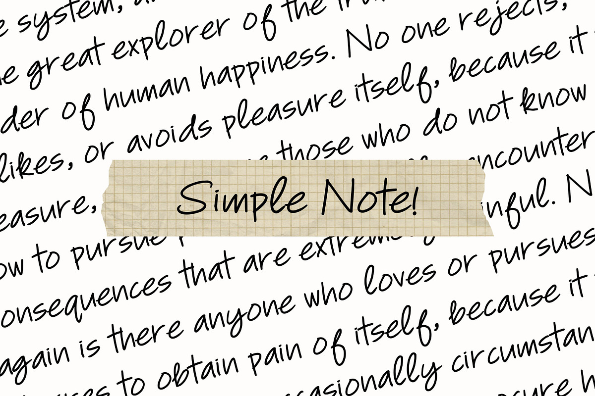 Simple Note - Handwritten Font, a Script Font by MOCOSANS (Photo 1 of 2)