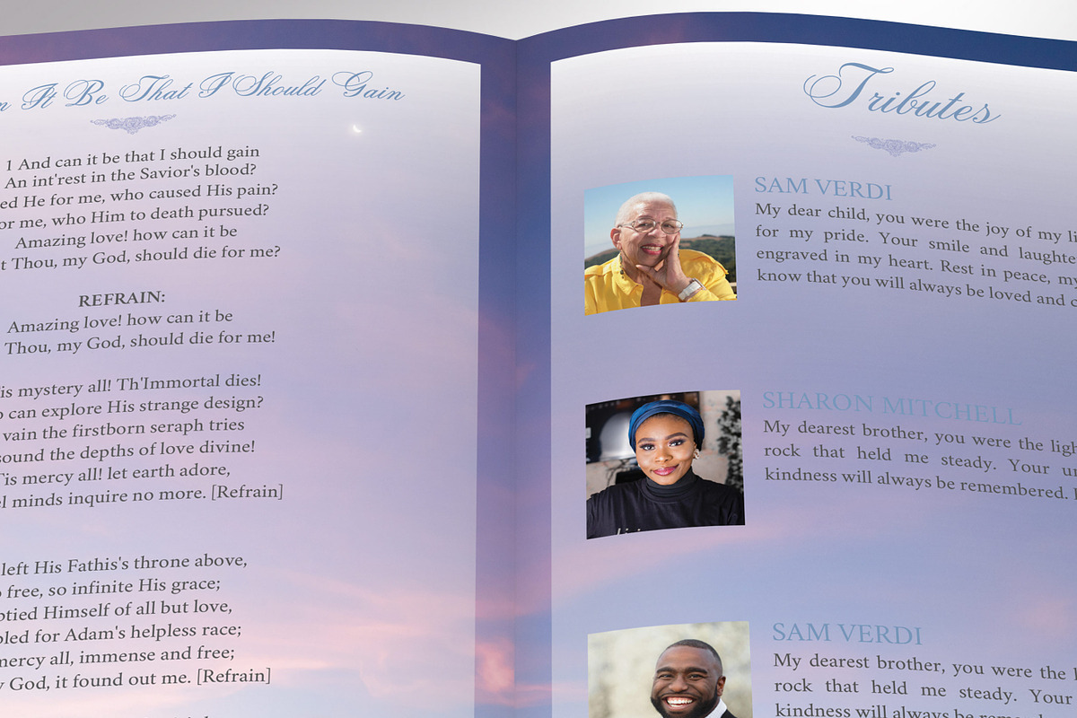 Heavenly Funeral Program Template, a Brochure Template by Four C Graphic (Photo 10 of 10)