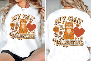 My Cat Is My Valentine Sweatshirt PN, a Graphic by Libby Wishes