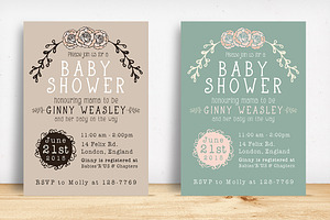 Baby Shower Invitation, an Invitation Template by Knotted Design