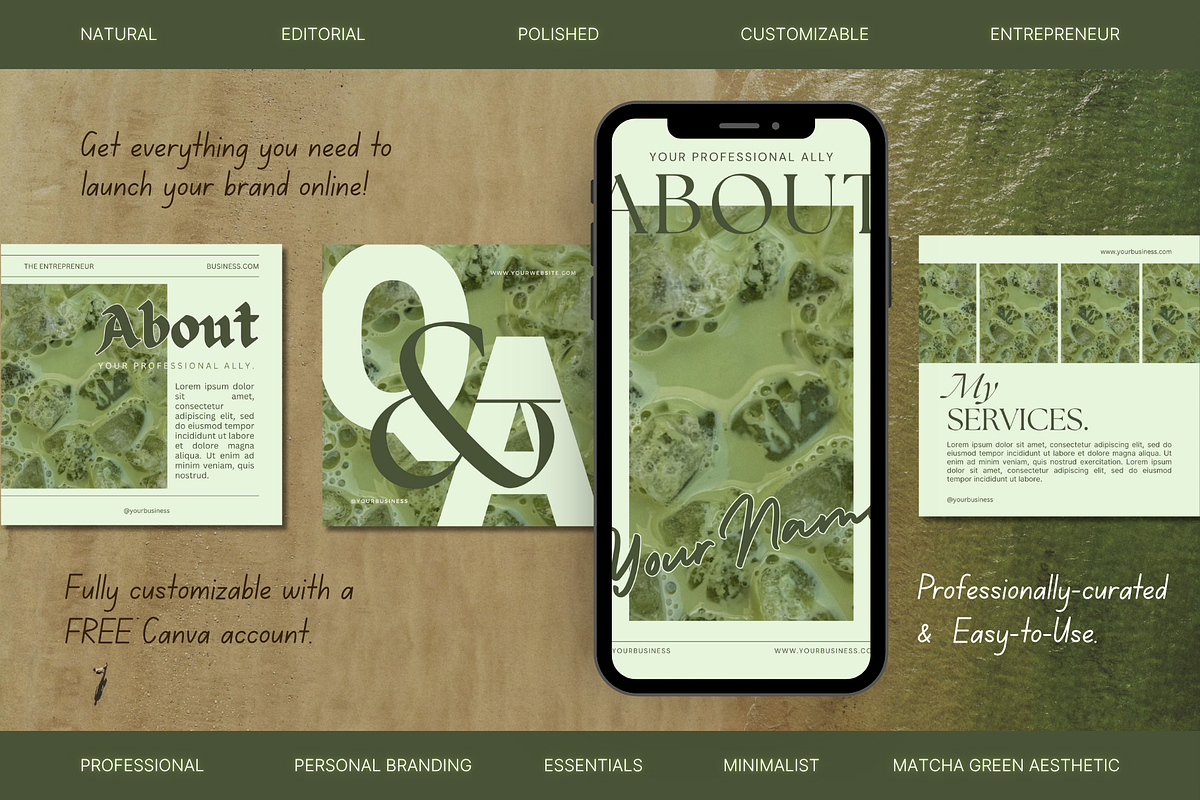 Matcha Green Branding Kit preview 2