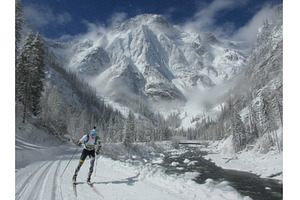 A ski mountaineer is en route to, a Sports & Recreation Photo by ZinetroN
