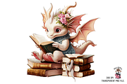 Dragon Reading Book PNG Bundle, a Graphic by Clipart Bloom (Thumbnail 4 of 12)