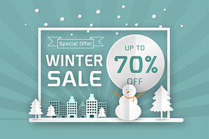 vector winter sale poster template, a Card Template by essense