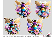 Boho Spring Bees & Honeycomb Clipart, an Animal Illustration by EdeniaArtStudio (Thumbnail 6 of 6)