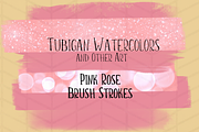 12 Brush Strokes - 6 Teal and 6 Rose, a Texture Illustration by Tubigan Art (Thumbnail 7 of 7)