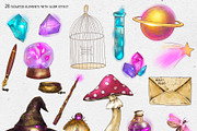 Magic school. Wizard witch clipart, an Education Illustration by Belusuab (Thumbnail 3 of 9)