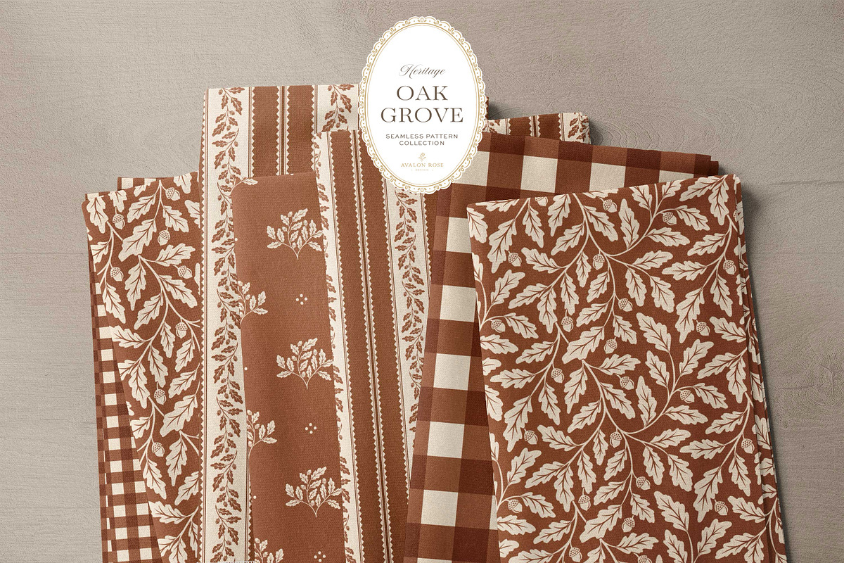 Oak & Acorn Autumn Patterns - Orange, a Pattern Graphic by Eclectic Anthology (Photo 11 of 13)